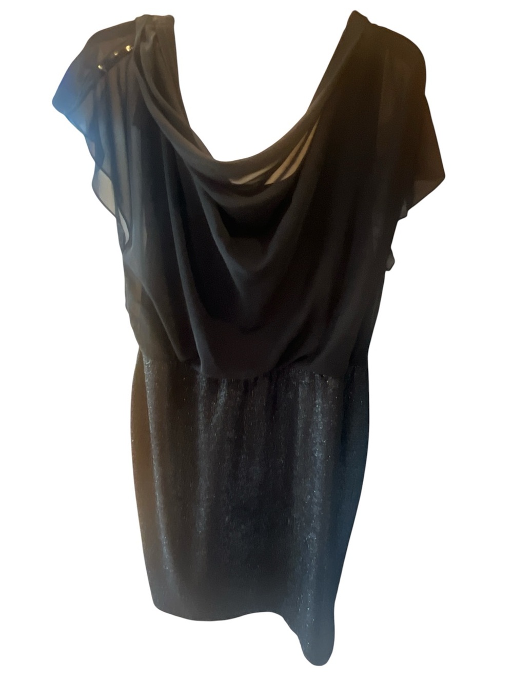 Black Draped Cocktail Dress - Women's Elegant Evening Dress
